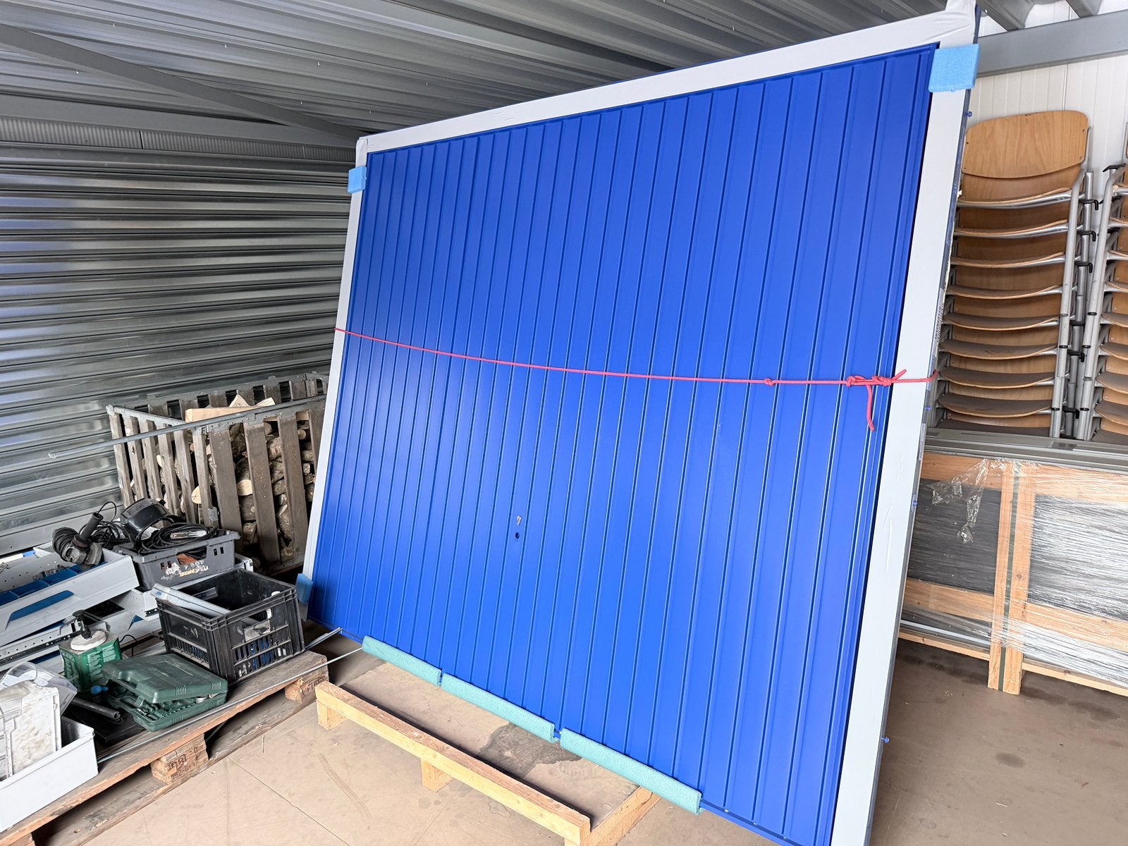 Kanteldeur 2375x2000 blauw NIEUW, Ophalen, 120 cm of meer, Metaal, 200 tot 215 cm