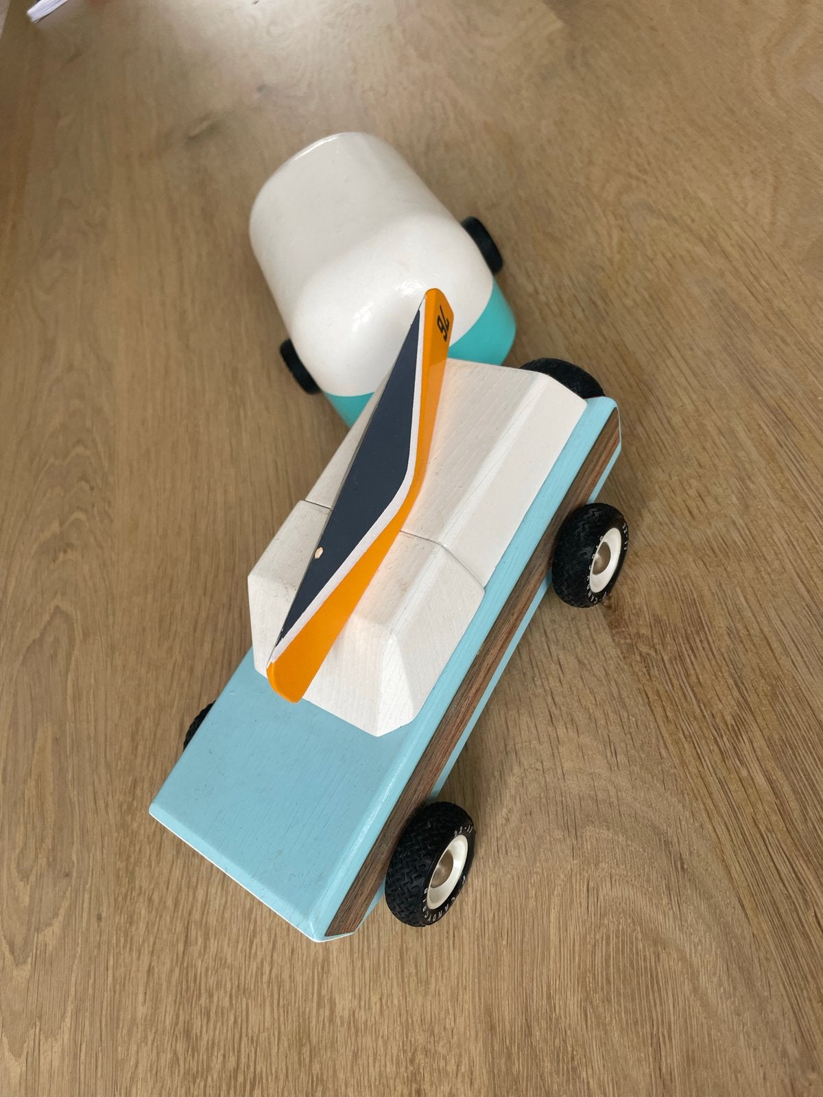 Candylab houten speelgoedauto met caravan, Ophalen, Zo goed als nieuw