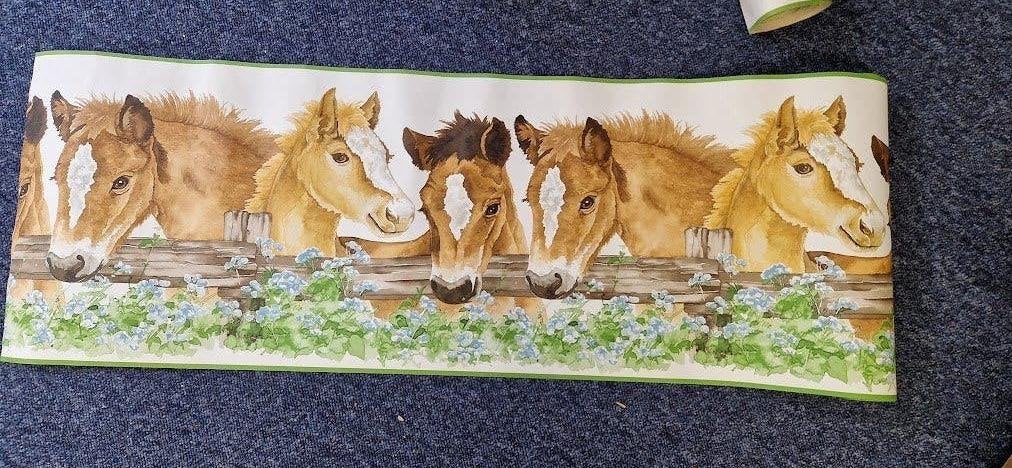 Paarden behang - Restje, Ophalen, Groen
