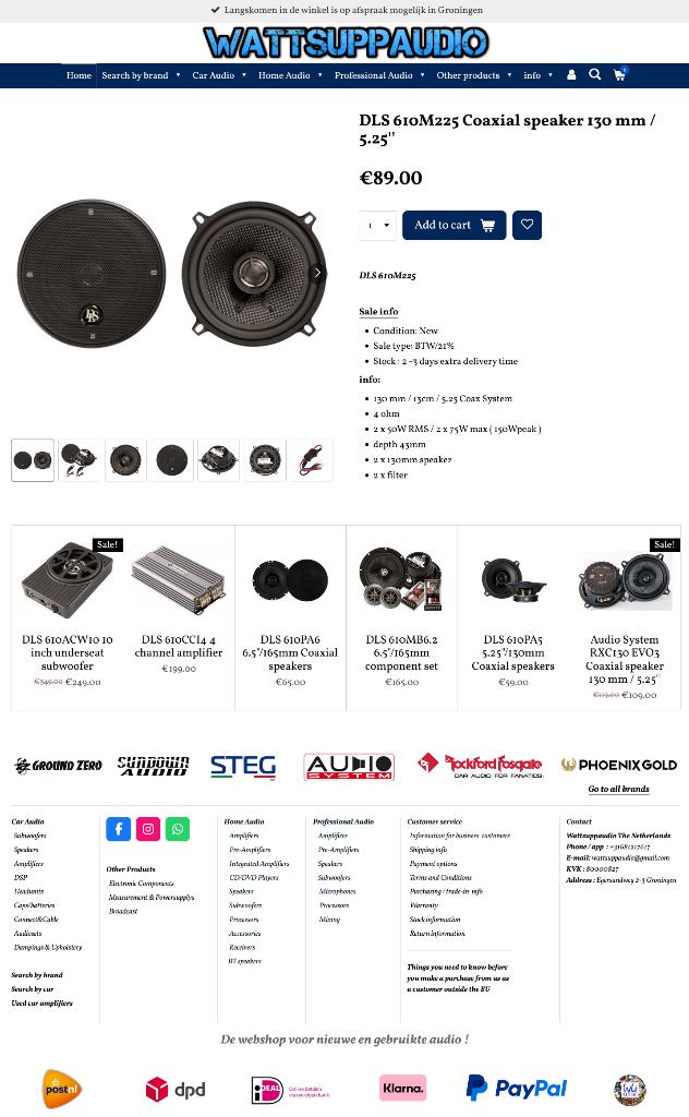 DLS 610M225 Coaxial speaker 130 mm / 5.25'' / Auto speakers, Auto diversen, Autospeakers, Info@optimount.nl, Nieuw, Ophalen of Verzenden