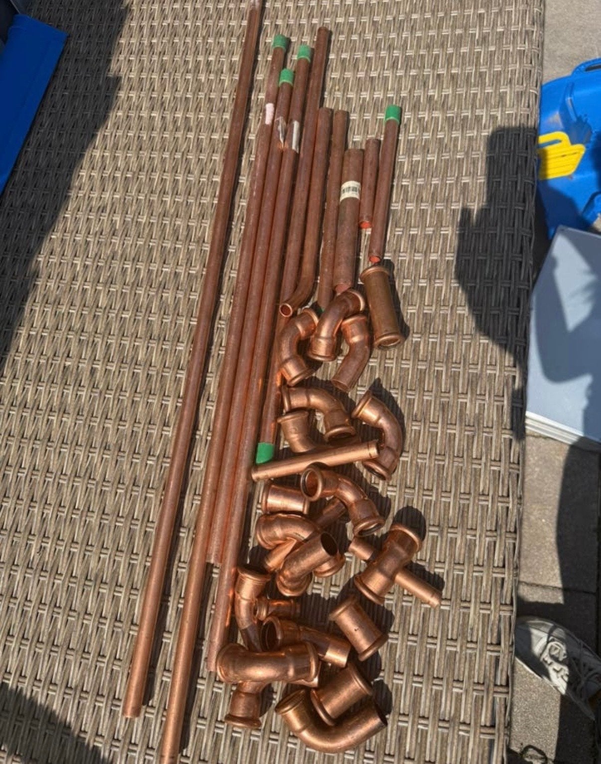 Nieuwe koperen leidingen en persfittingen, Ophalen, Overige materialen, Nieuw, Minder dan 2 meter