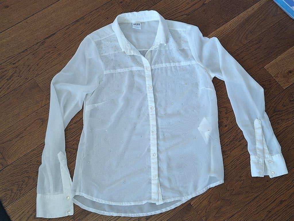 Blouse met glitters maat XS, Vero Moda, Wit, Ophalen of Verzenden, Maat 34 (XS) of kleiner