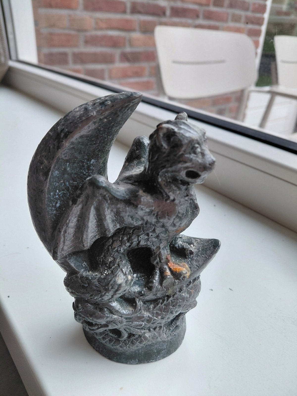 fantasy beeldje gargoyle op maan, Huis en Inrichting, Ophalen of Verzenden