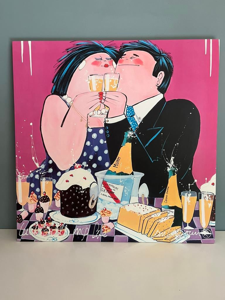 “Dikke Dames” Lucky all my life  70 x 70 cm El van Leersum, Ophalen