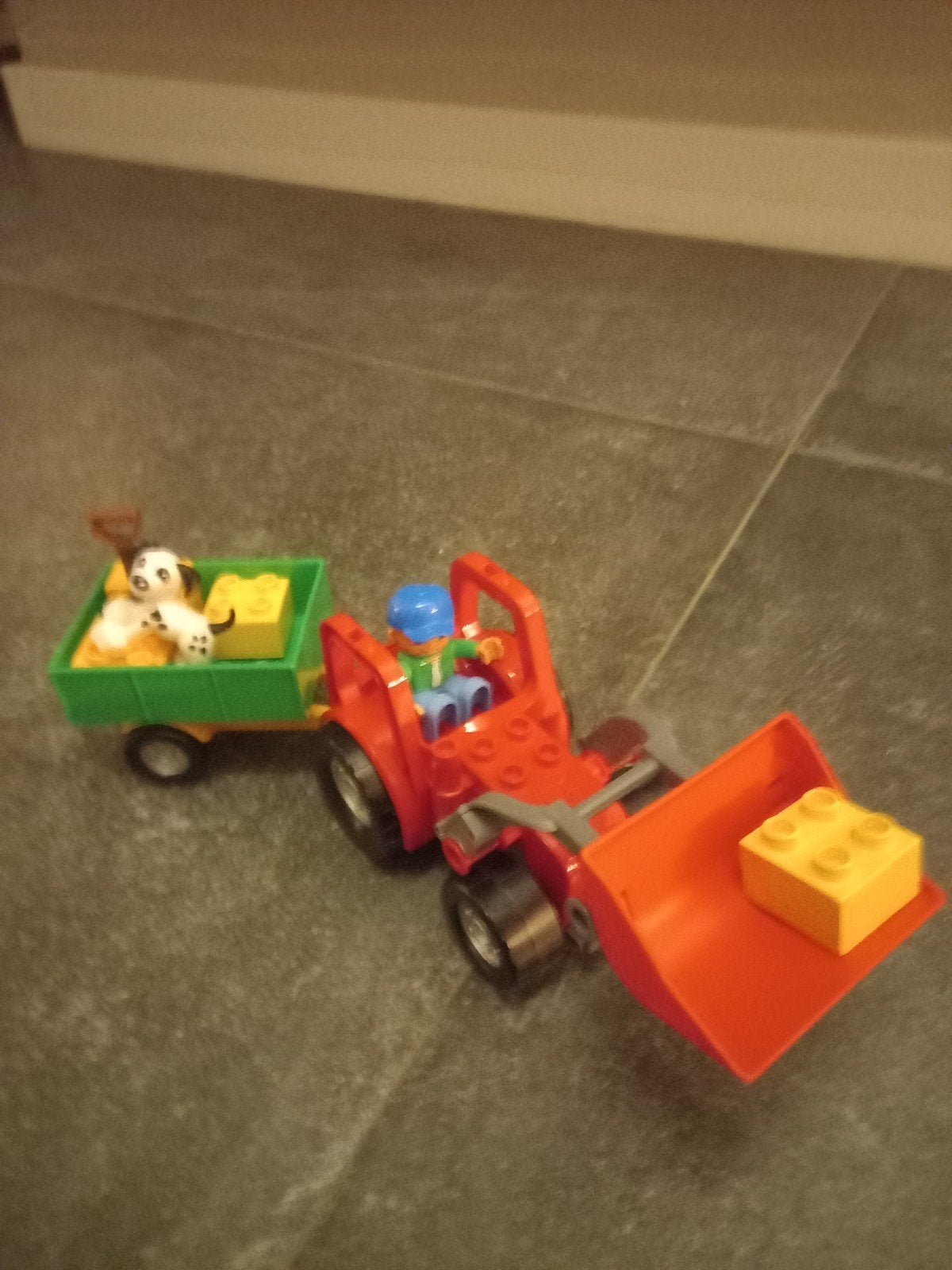 Lego Duplo Tractor 5647 met aanhanger, figuur en hond, Inclusief minifiguren, Gebruikt, Overige thema's, Lego