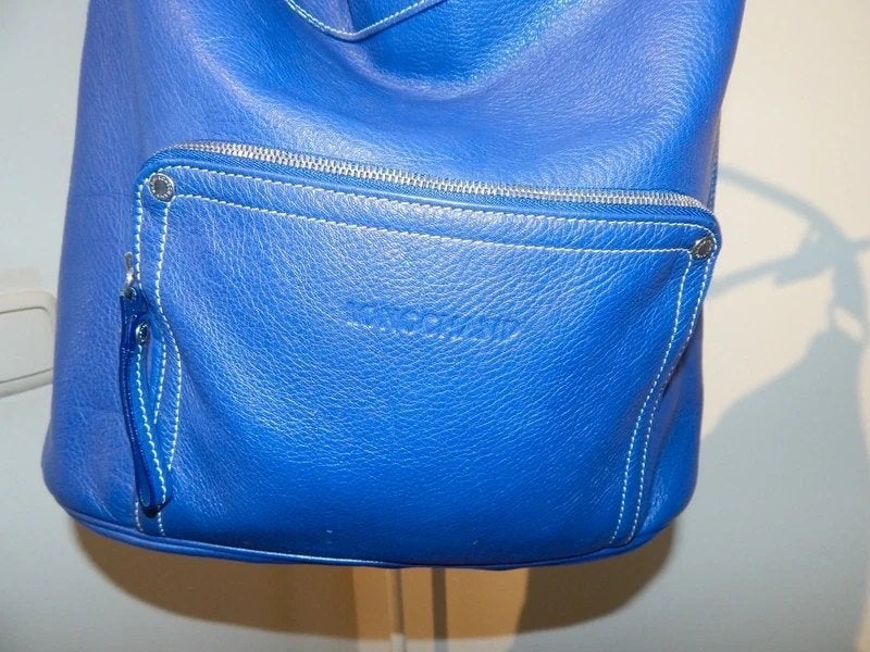 Longchamp prachtige leren tas mooie blauw tint Als Nieuw, Sieraden, Tassen en Uiterlijk, Tassen | Damestassen, Verzenden, Zo goed als nieuw
