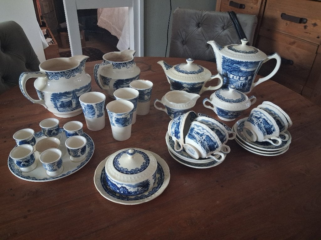 Boerenhoeve Blauw servies, Ophalen of Verzenden