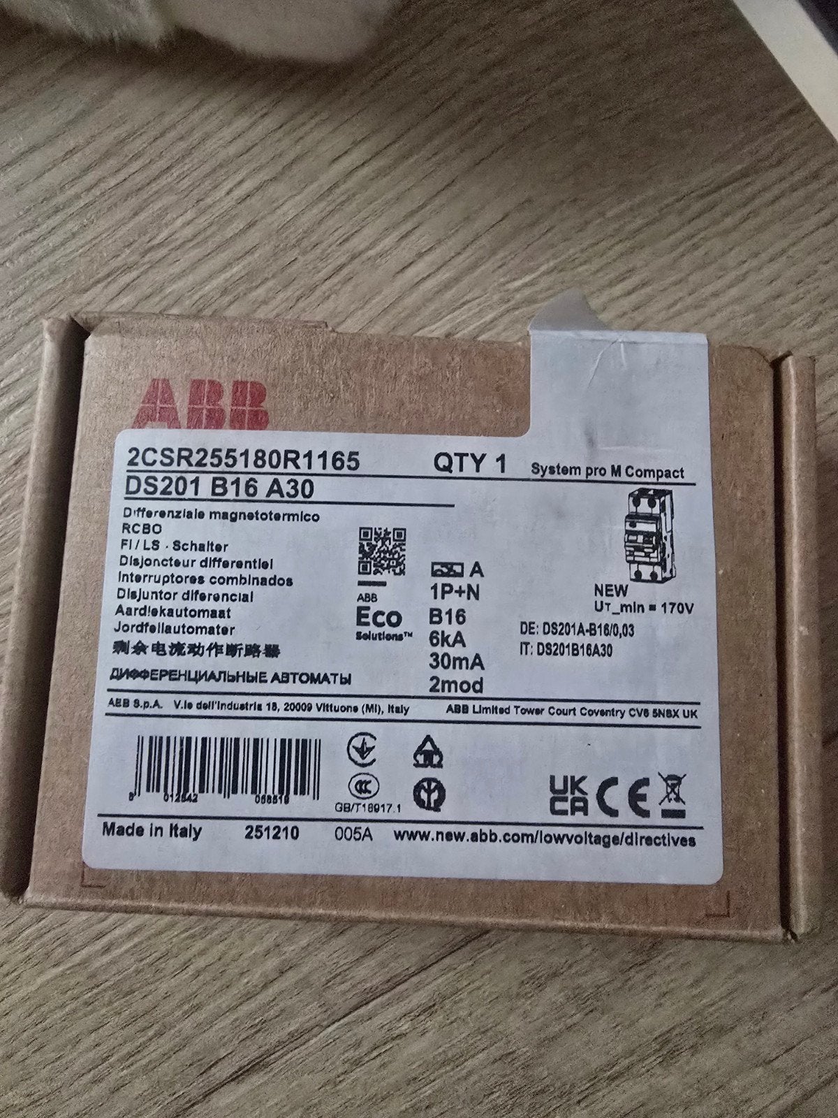 ABB DS201 B16 A30 Aardlekautomaat 1P+N 30mA, Ophalen, Nieuw, Overige typen