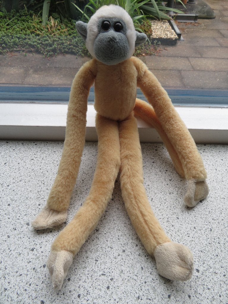 Aap van Petjes World of Apenheul geel met grijze snuit +oren, Ophalen of Verzenden, Zo goed als nieuw, Wasbaar, Beige