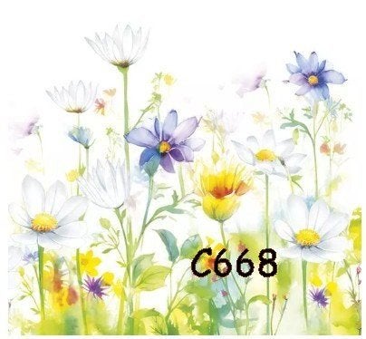 Servetten decoupage/bullet journal – veldbloemen C668, Verzenden, Nieuw