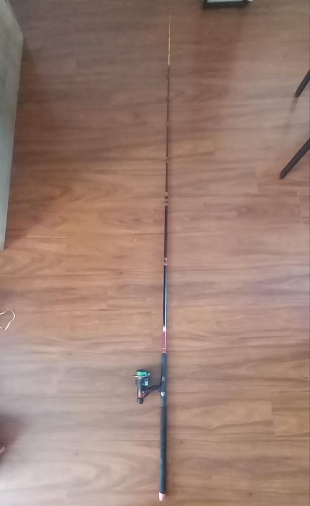 Vierder hengel 270 cm + molen inclusief topje, Ophalen, Gebruikt, Overige typen