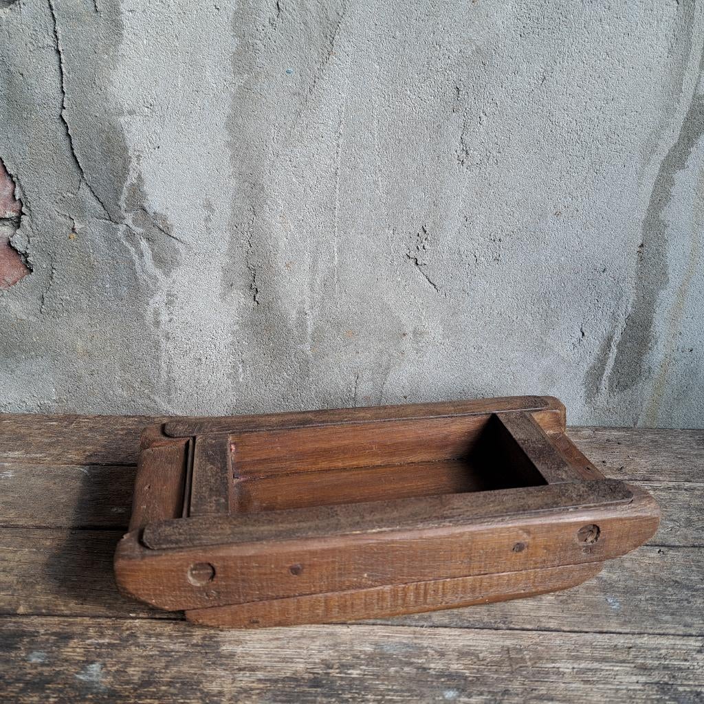 Oude brocante steenmal steen mal hout/metaal *Etage3*, Gebruikt, ., Ophalen of Verzenden, .