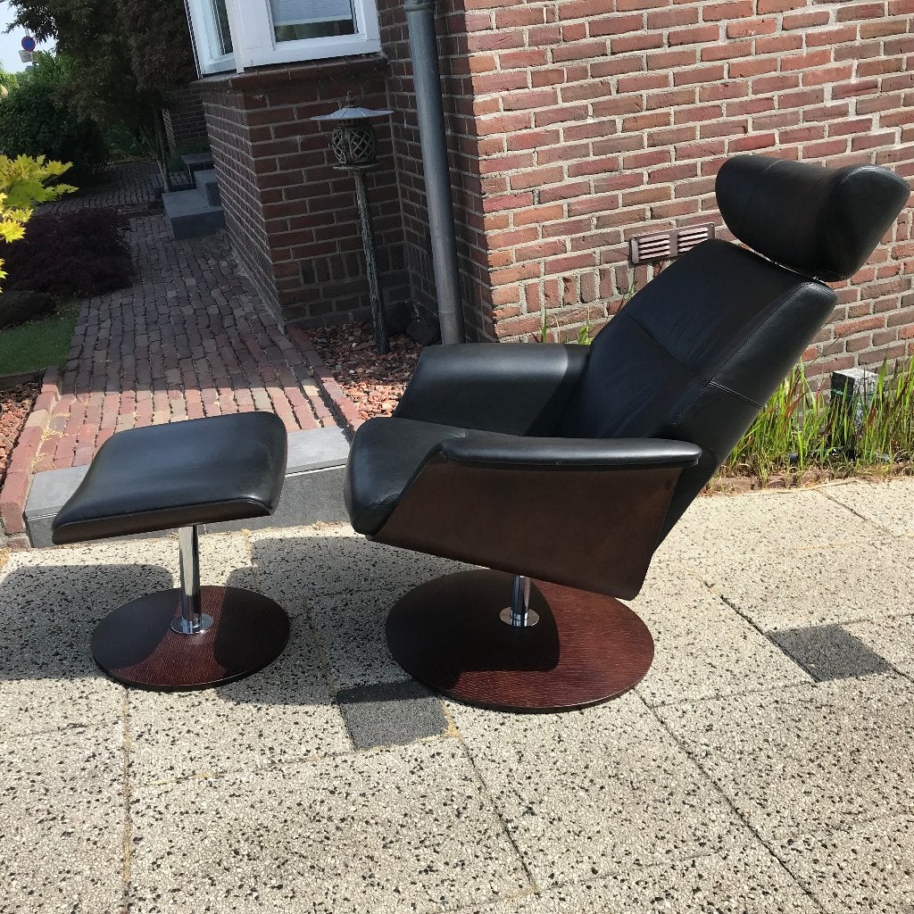 Farstrup Viva Deens design fauteuil en voetenbank, Gebruikt, 75 tot 100 cm, Ophalen of Verzenden, Nvt