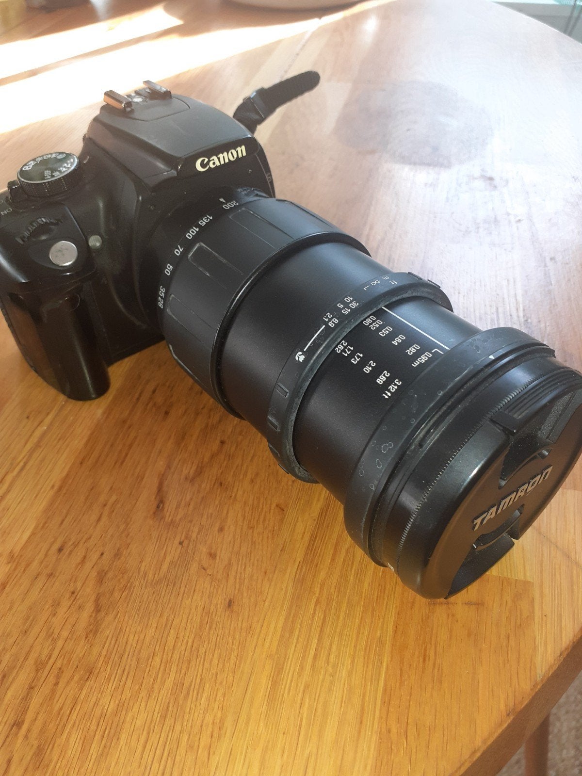 Canon EOS 350D met Tamron 28-200 lens en accessoires, Ophalen of Verzenden, Gebruikt, Geheugenkaart, Canon