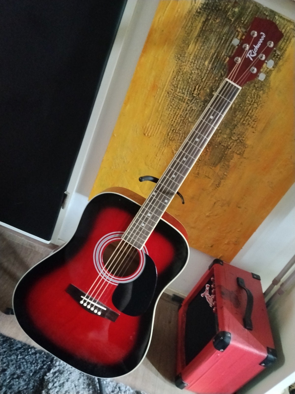 Richwood RD-12-RS Western gitaar - Rood/Zwart Sunburst, Ophalen of Verzenden, Zo goed als nieuw, Western- of Steelstringgitaar