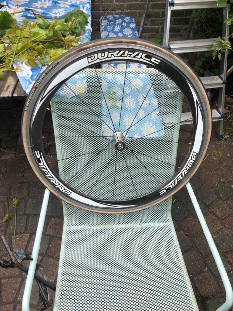 Dura-Ace Wiel met Band - Gebruikt, Fietsen en Brommers, Fietsonderdelen, Wiel, Gebruikt, Ophalen of Verzenden, Aluminium