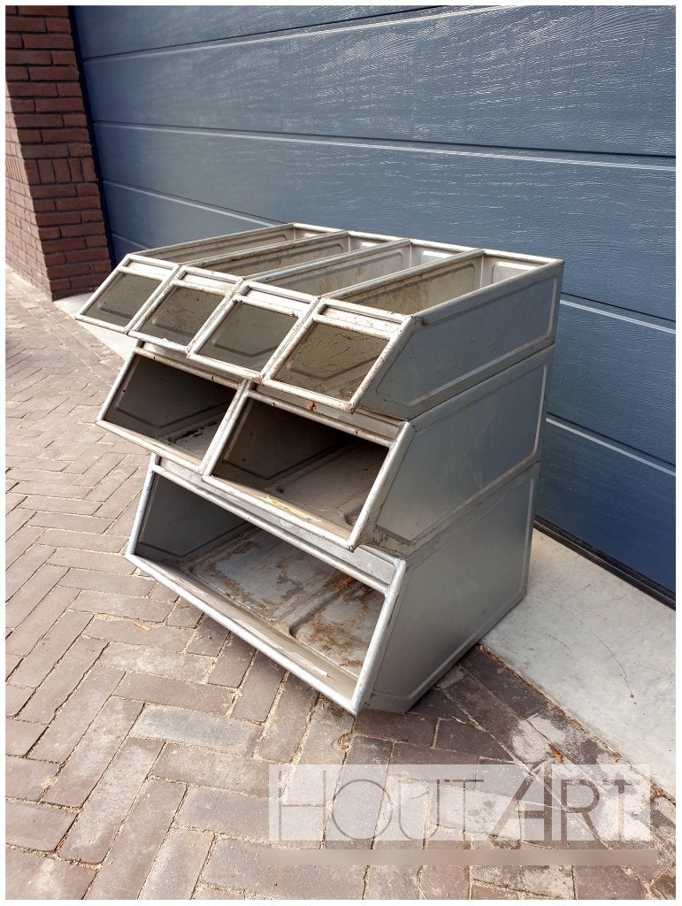 Stalen bak / industriele bak groot, Antiek en Kunst, Curiosa en Brocante, Ophalen of Verzenden