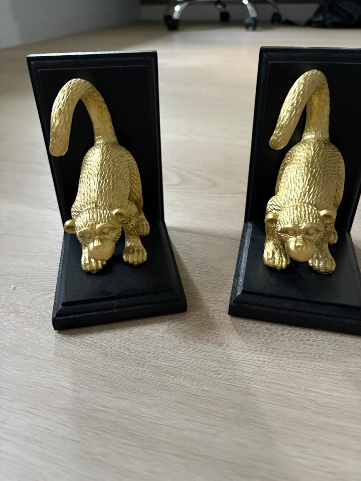 Boekensteunen set gouden apen, Huis en Inrichting, Woonaccessoires | Overige, Overige materialen, Overige stijlen, Nieuw, Ophalen of Verzenden