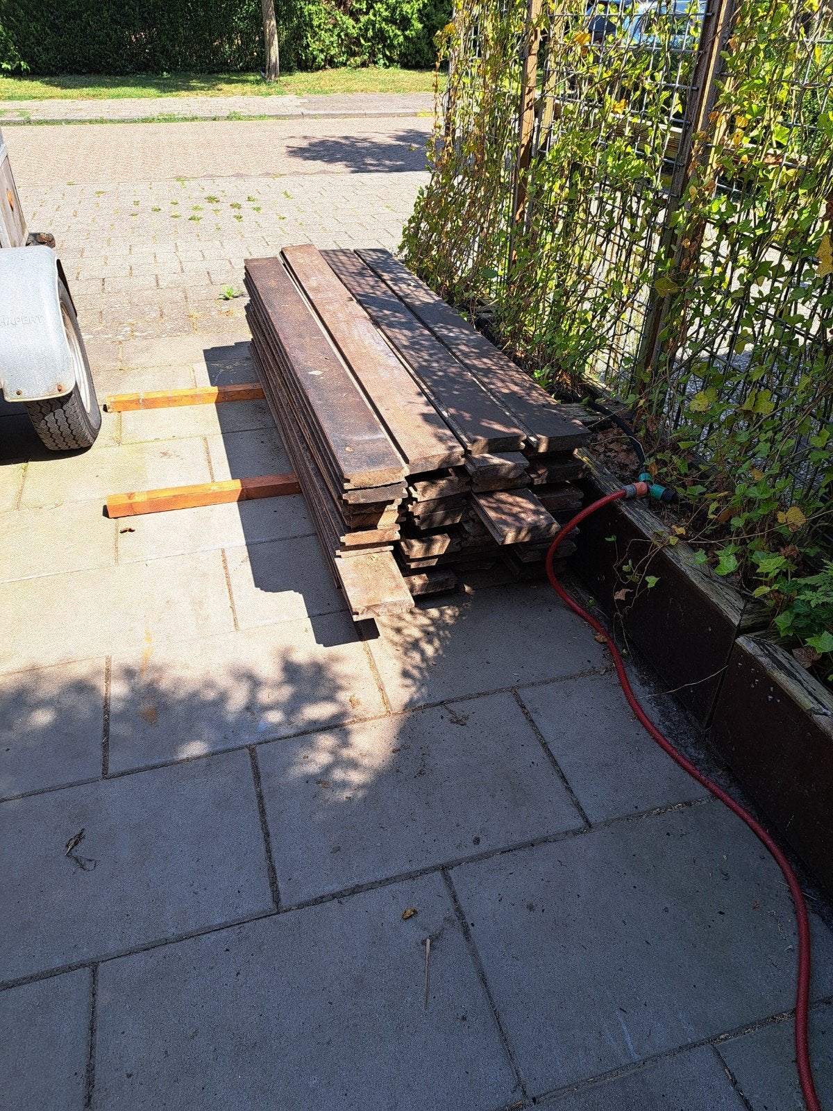 Bankirai planken 4x15, 55 stuks, 2 meter lang, Gebruikt, Planken, Ophalen of Verzenden, Hardhout