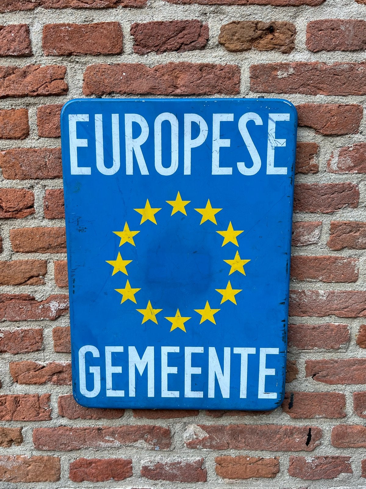 Metalen bord Europese gemeente, Verzamelen, Ophalen of Verzenden