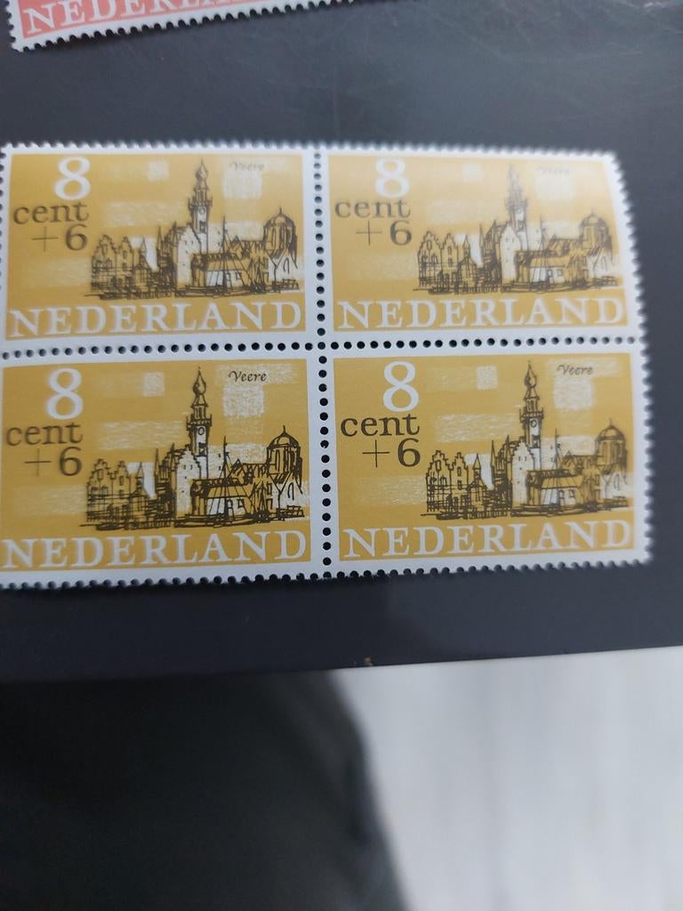 Nederland Veere 8 cent + 6 toeslag postzegels (4 stuks), Ophalen of Verzenden, Na 1940, Gestempeld