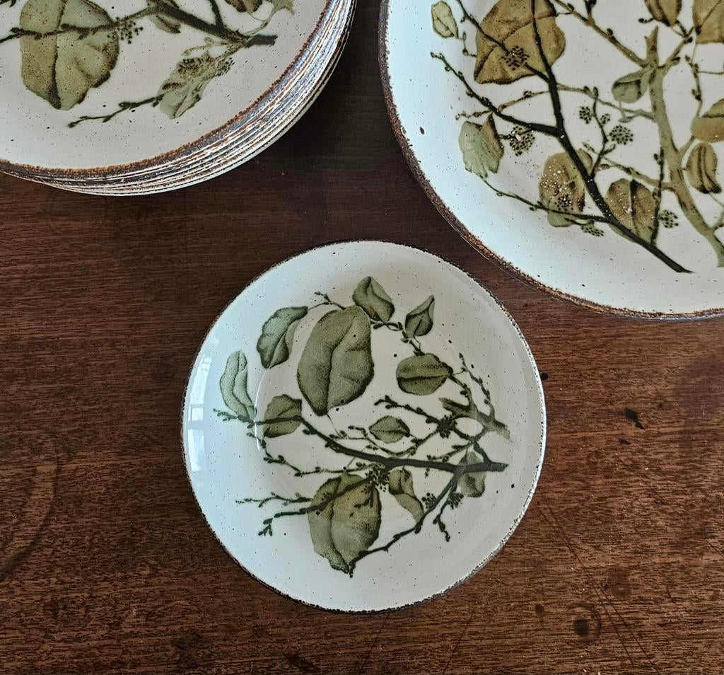 Wedgwood Stonehenge 'Green Leaves' diep bord ( p. st), Verzamelen, Ophalen of Verzenden, Zo goed als nieuw, Porselein, Bord of Schaal