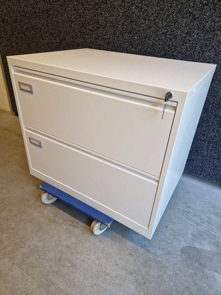 Metalen Dossierladenkast 2 laden wit (nieuw), Ophalen, 1 of 2 laden, Nieuw, 50 tot 100 cm