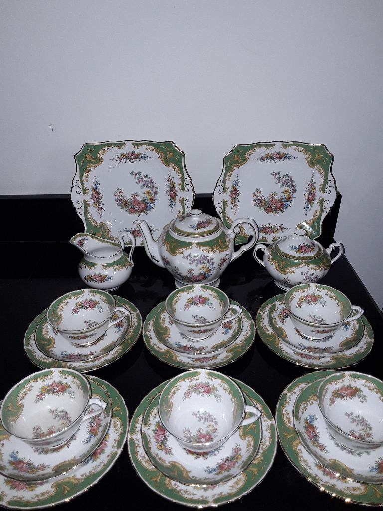Antiek Royal Tuscan uitgebreid barok theeservies Naples, Ophalen of Verzenden