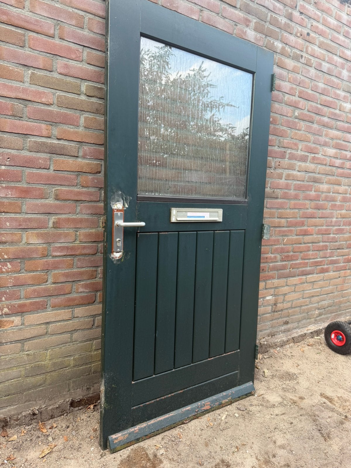 Hele goede zware Massief houten voor of schuur deur 199x98x4, Ophalen, 80 tot 100 cm, 200 tot 215 cm, Glas