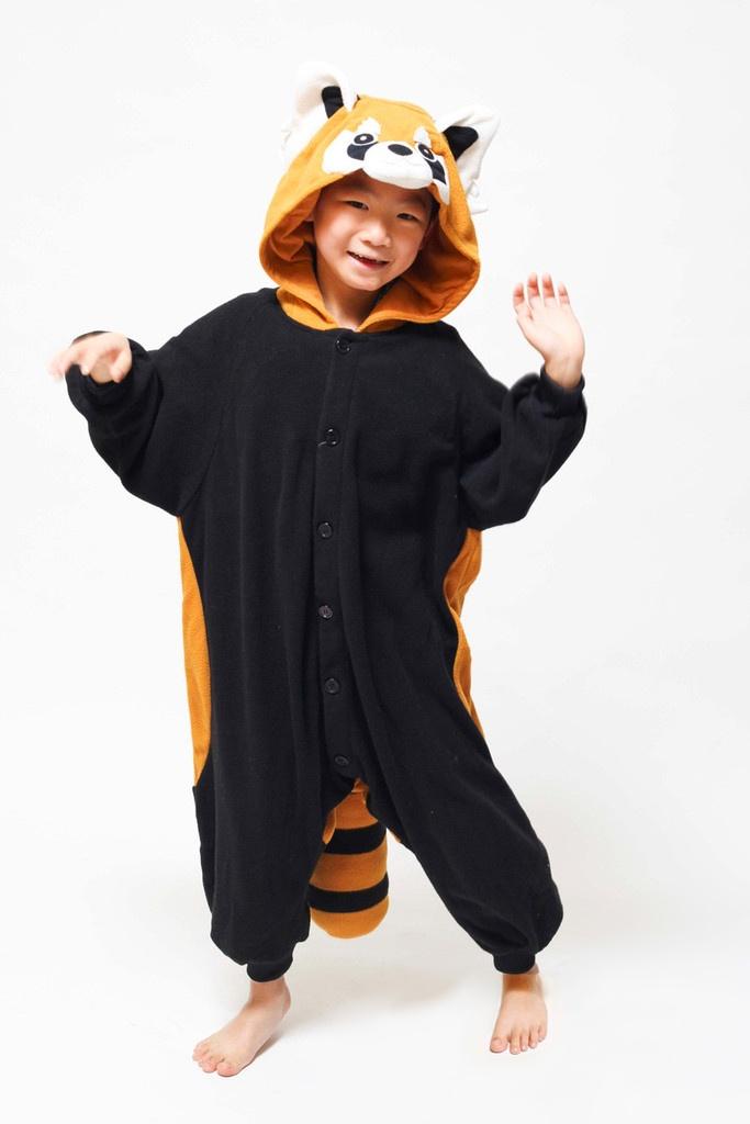 Bruine Wasbeer Panda Onesie 140-146 Pak Kostuum Bruin, Kinderen en Baby's, Ophalen of Verzenden, Zo goed als nieuw, 134 t/m 140