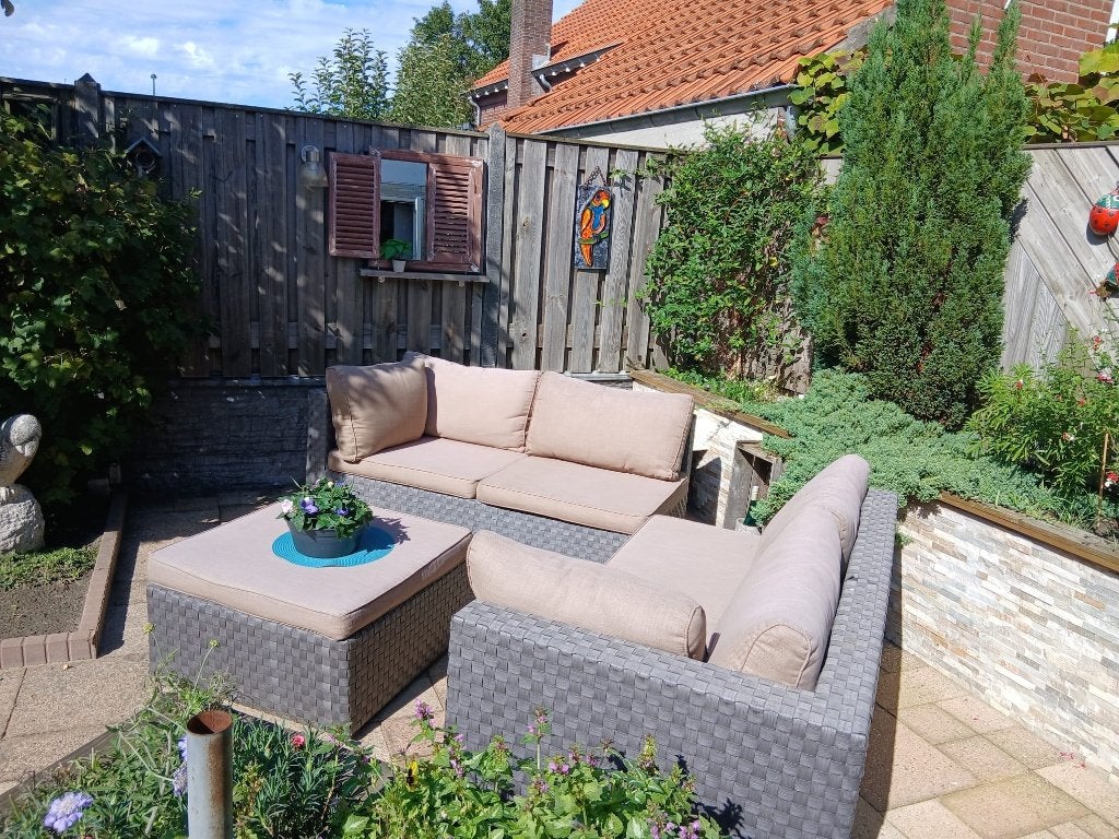 Loungeset tuin, Tuin en Terras, Ophalen, 4 zitplaatsen, Kunststof, Gebruikt