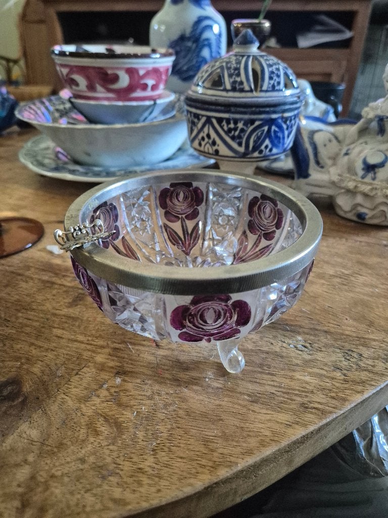 Oude kristallen asbak, Ophalen of Verzenden