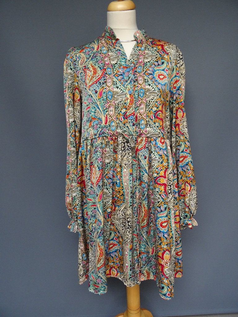 GUTS & GUSTO maat M, fleurige tuniekjurk., Kleding | Dames, Jurken, Maat 38/40 (M), Overige kleuren, Guts & Gusto, Ophalen of Verzenden