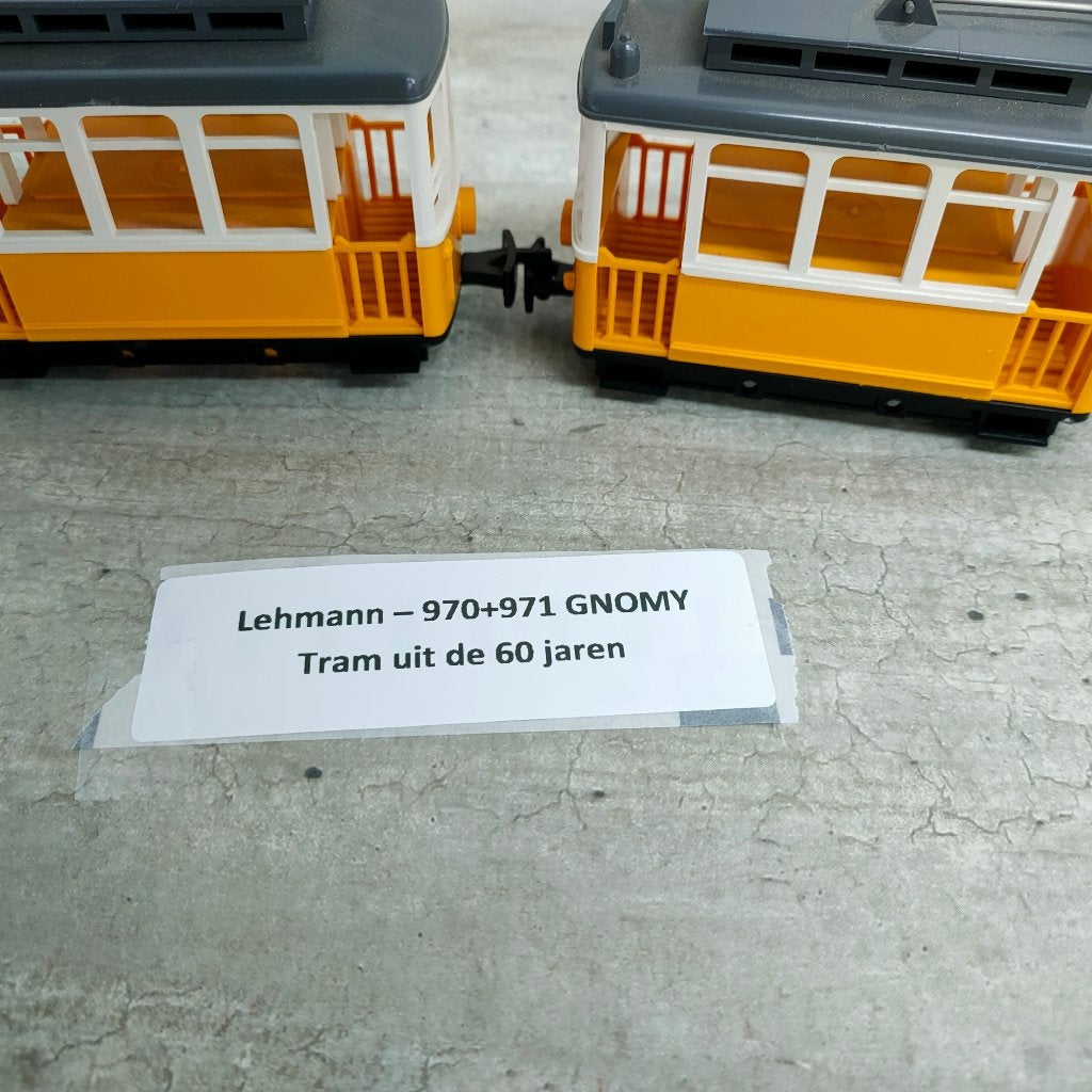 modeltrein  Lehmann Tram uit de 60 jaren Nr 970+971, Overige merken, Gebruikt, Gelijkstroom, Overige typen
