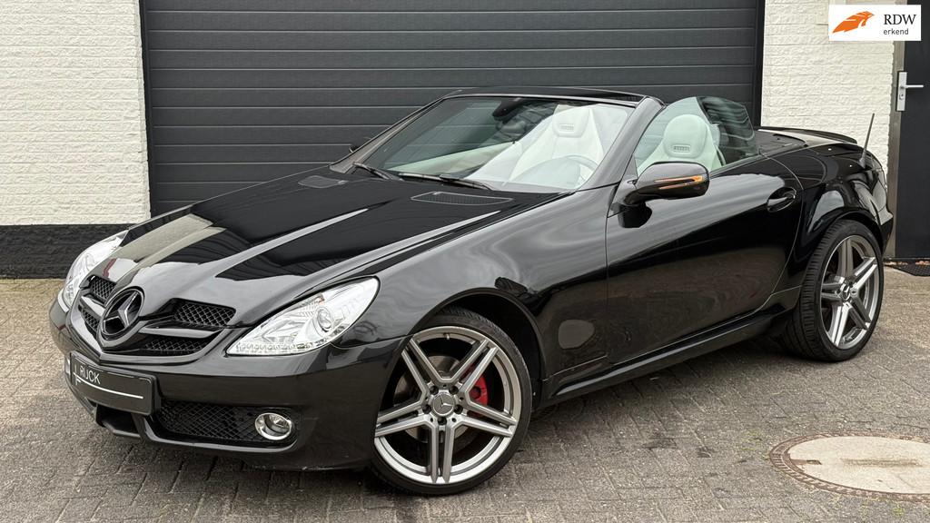 Mercedes-Benz SLK-klasse 200 K. | AMG | Airscarf | CarPlay |, Auto's, Mercedes-Benz, Achterwielaandrijving, Gebruikt, Zwart, 4 cilinders
