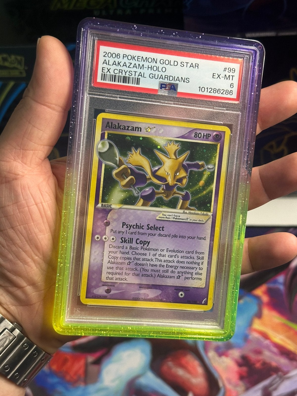 Alakazam Goldstar (PSA 6) - Pokémon kaart, Ophalen of Verzenden, Zo goed als nieuw
