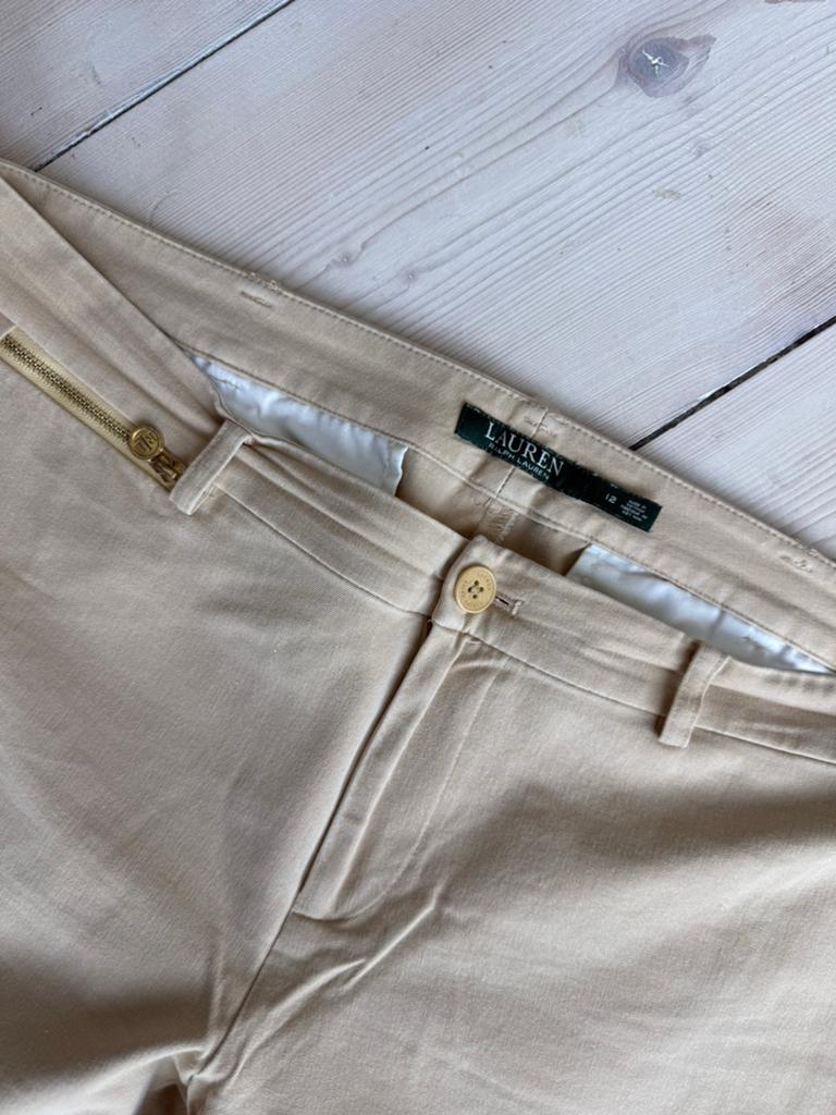 Prachtige chino broek van RALPH LAUREN size 12 (maat 42), Beige, Maat 42/44 (L), Ophalen of Verzenden, Driekwart