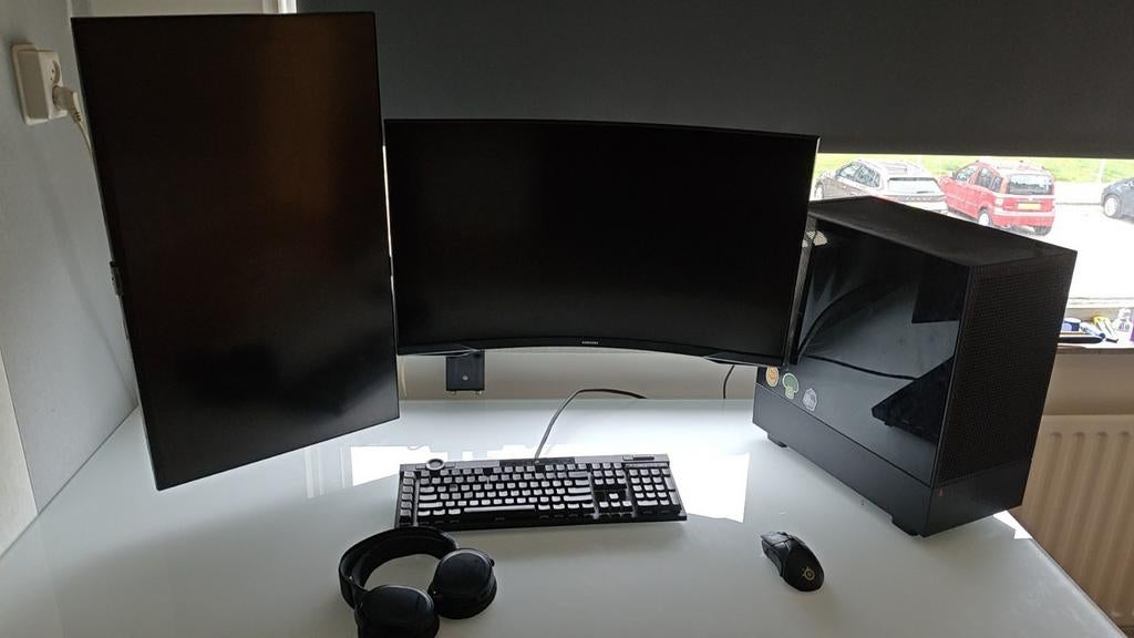 gaming setup | RX 5700 ryzen 5 5600x 2 monitors+arm, Ophalen, Gebruikt, 32 GB, Gaming