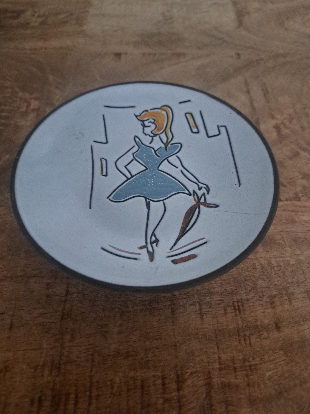 retro vintage wandbord "danseres", Antiek en Kunst, Antiek | Wandborden en Tegels, Ophalen of Verzenden