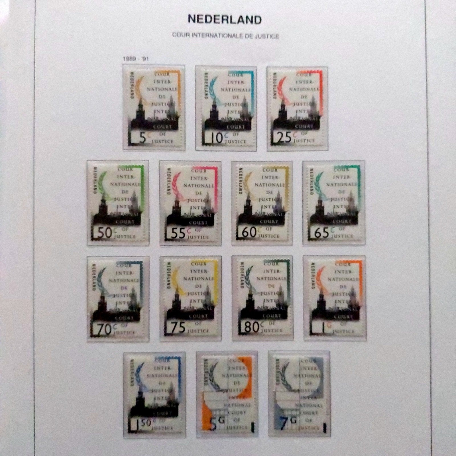 Cour Internationale De Justice 1989-1991 postfris., Postzegels en Munten, Ophalen of Verzenden, Na 1940, Postfris