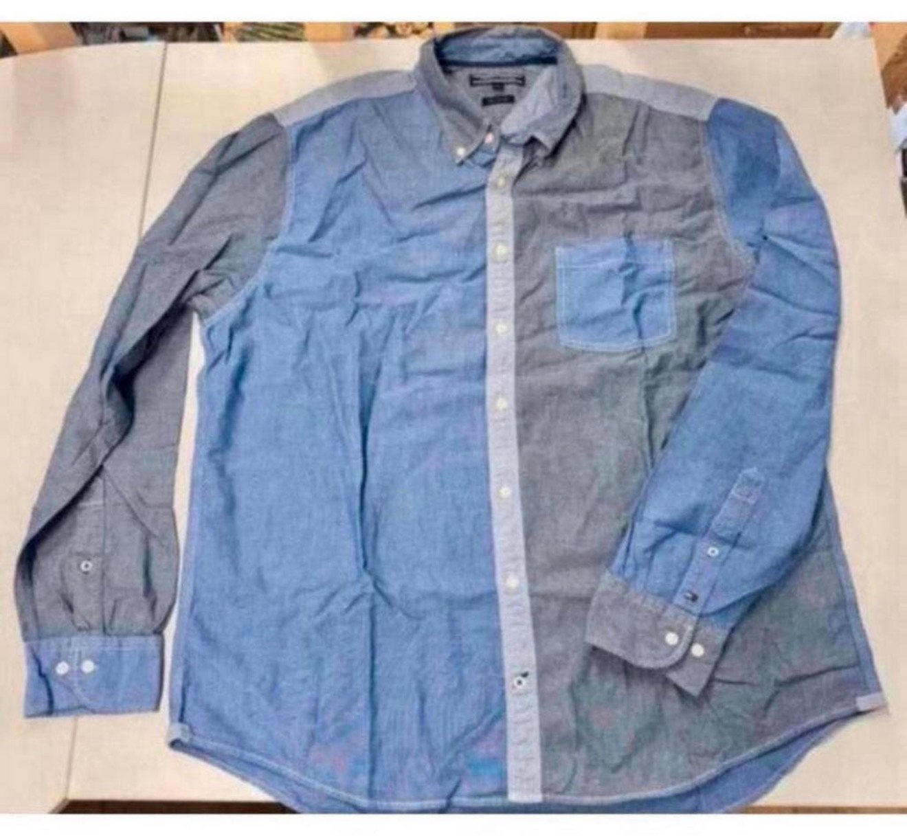 Tommy Hilfinger overhemd poloshirt vest 2XL xxl blauw-grijs, Blauw, Ophalen of Verzenden, Zo goed als nieuw, H