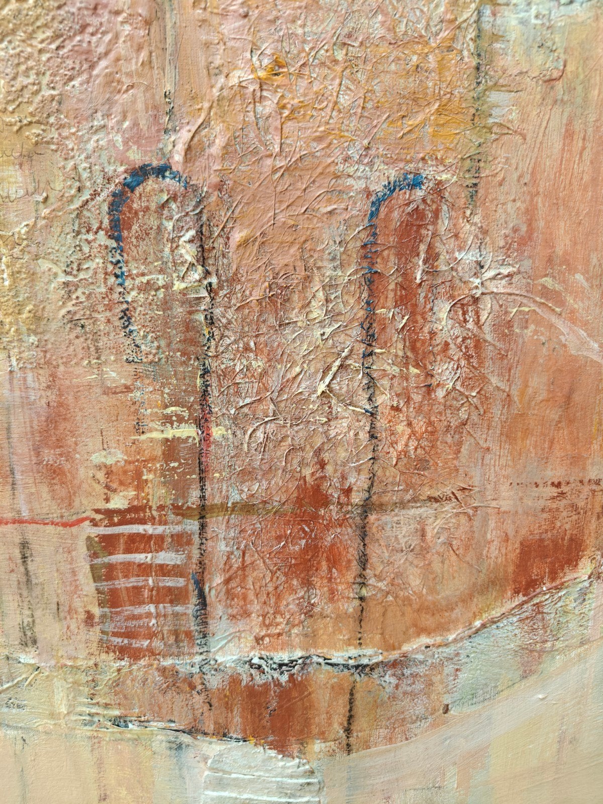 Abstract Schilderij met Textuur en Warme Tinten, Ophalen