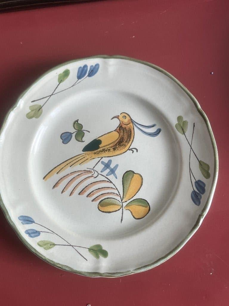Mooie wand of eetbord met vogel Poterie Maine ''50/60, Ophalen of Verzenden