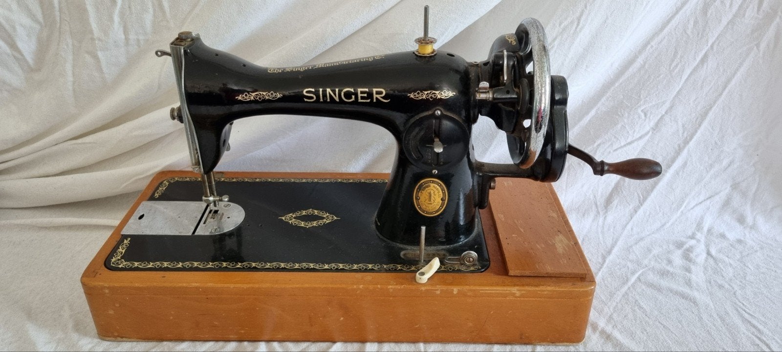 Antieke Singer Naaimachine - Handbediend, Ophalen