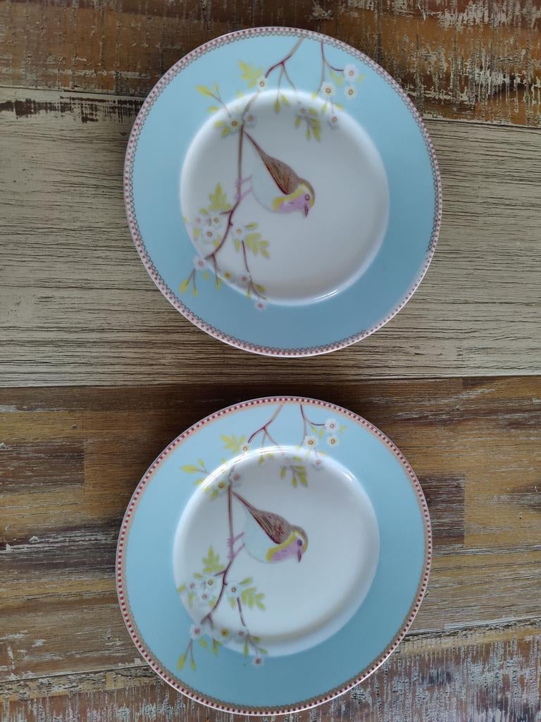 2 pip studio ontbijtborden met vogels, Huis en Inrichting, Ophalen of Verzenden