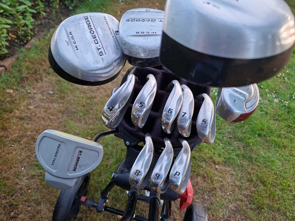 Golfset St George 456789PS Hyb2 Driver W3 W5 Tas & Trolley, Ophalen of Verzenden, Set