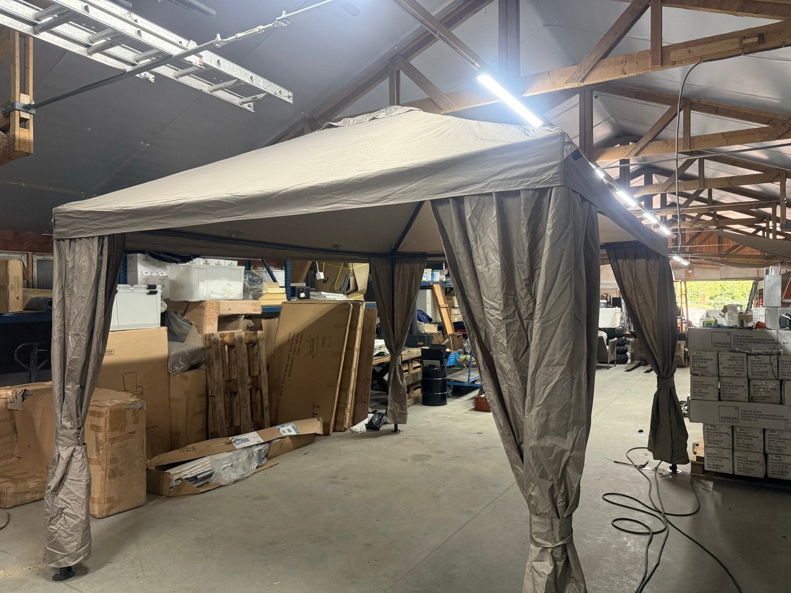Maxus Gazebo 3x4M Royal Grey Frame - Taupe, Tuin en Terras, Partytenten, Ophalen, Nieuw, 4 tot 6 meter, Paviljoen