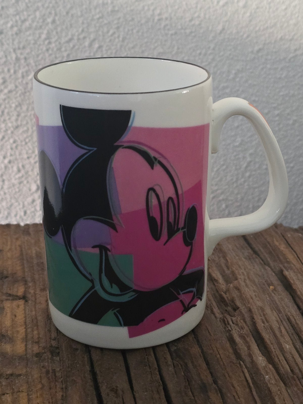 Disney  Pop Art Mickey Mouse mok Fine Bone China Engeland, Ophalen of Verzenden, Mickey Mouse, Zo goed als nieuw, Servies