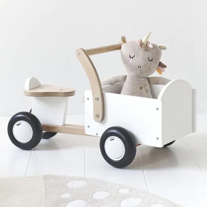 Nieuwe Petit Amelie houten bakfiets voor kinderen, Kinderen en Baby's, Speelgoed | Buiten | Voertuigen en Loopfietsen, Nieuw, Loopvoertuig