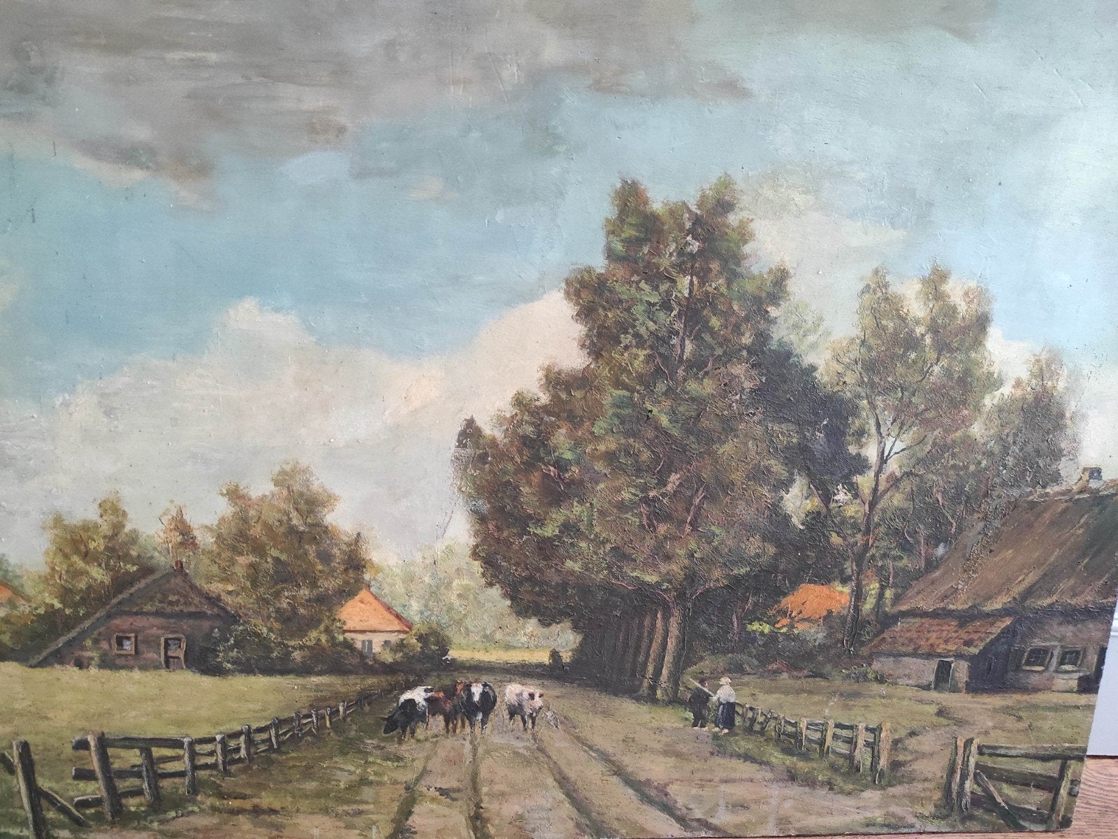 Dubbel schilderij olieverf op plaat, stijl Kranenburg, Ophalen